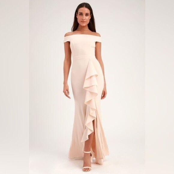 Lulu’s Ruffled Off-the-Shoulder Maxi Dress - Picture 2 of 4